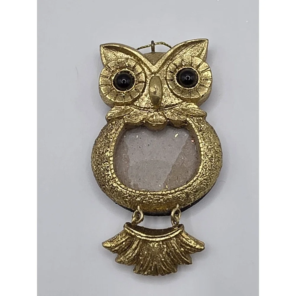 PIER‎ 1 GOLD OWL PICTURE FRAME ORNAMENT